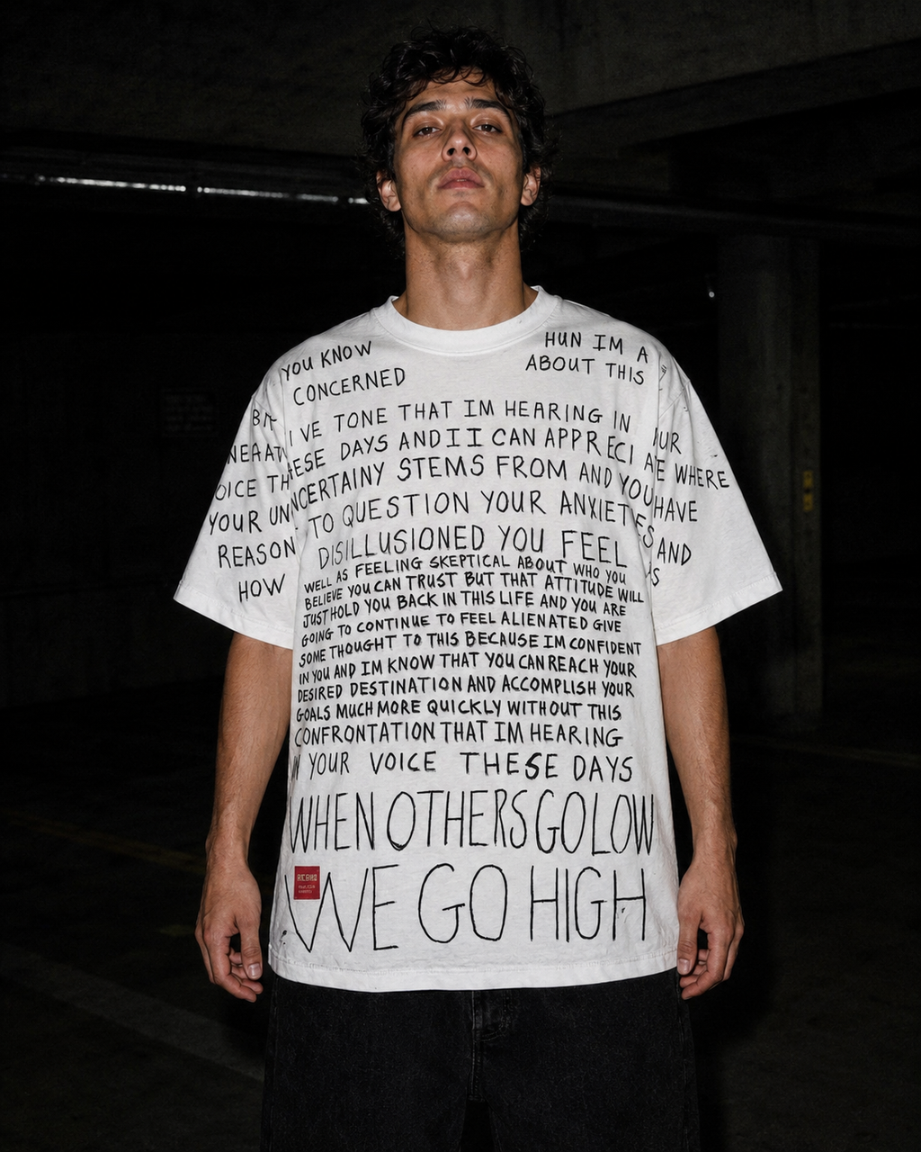 Hand-Painted Text Tee