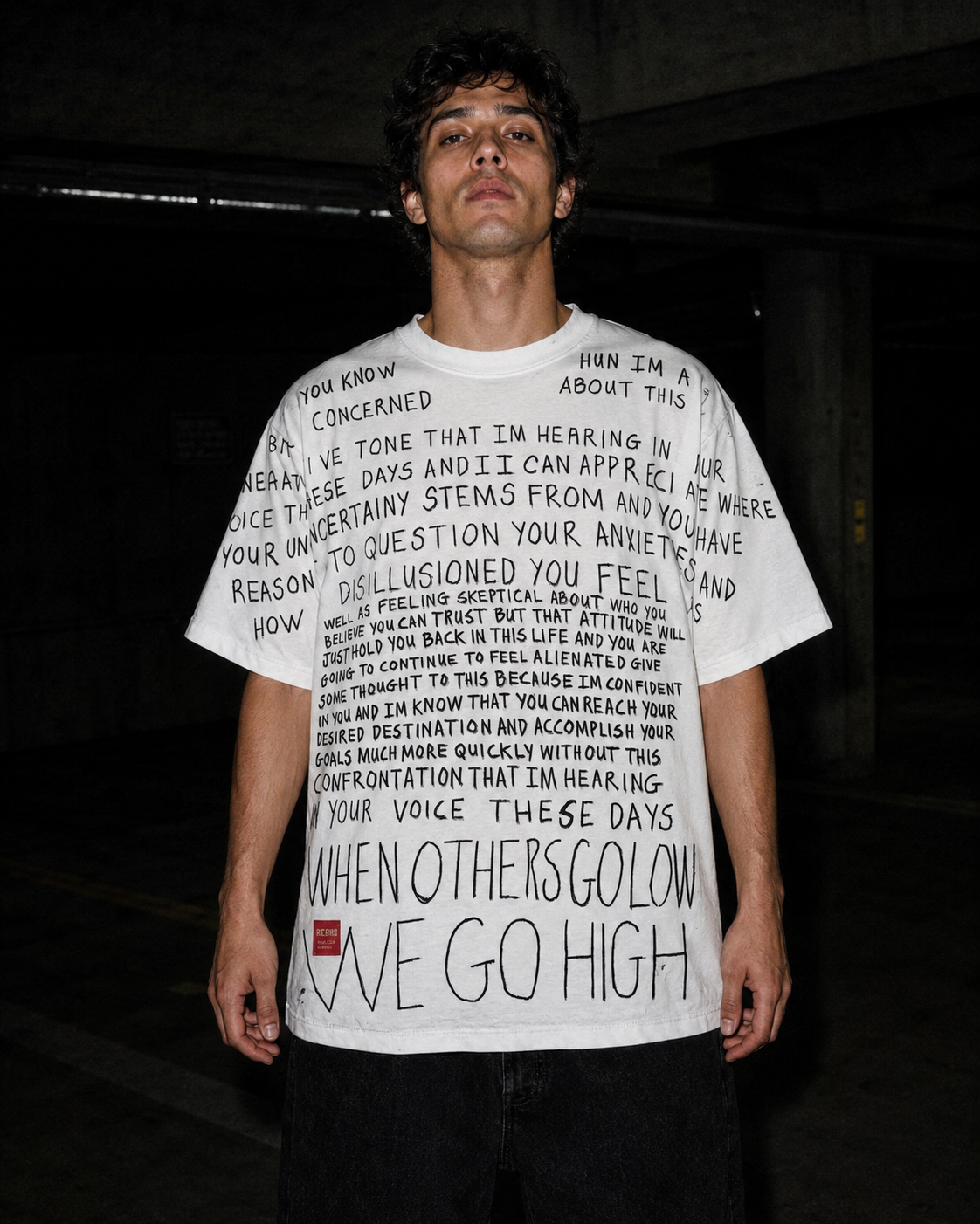 Hand-Painted Text Tee