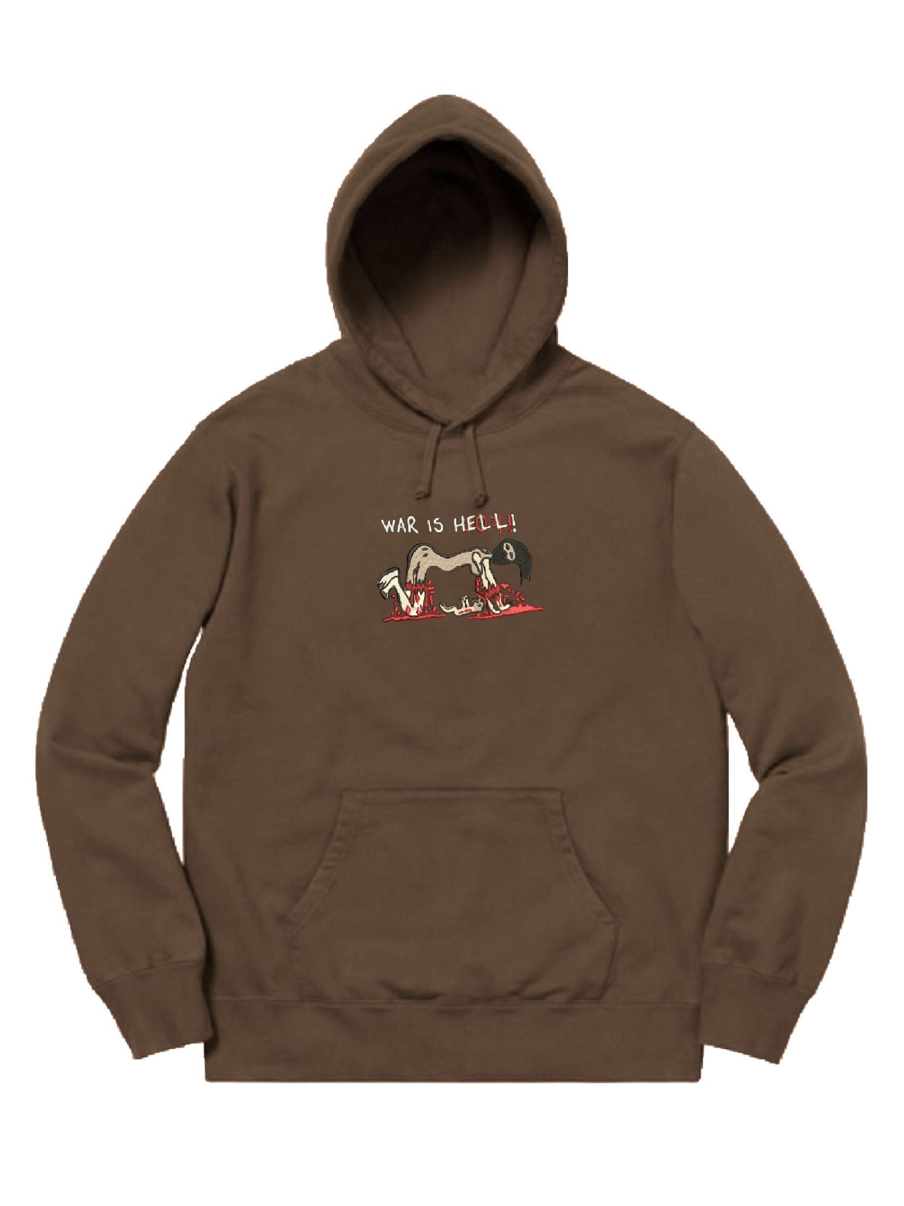 WAR IS HELL!! Brown Hoodie