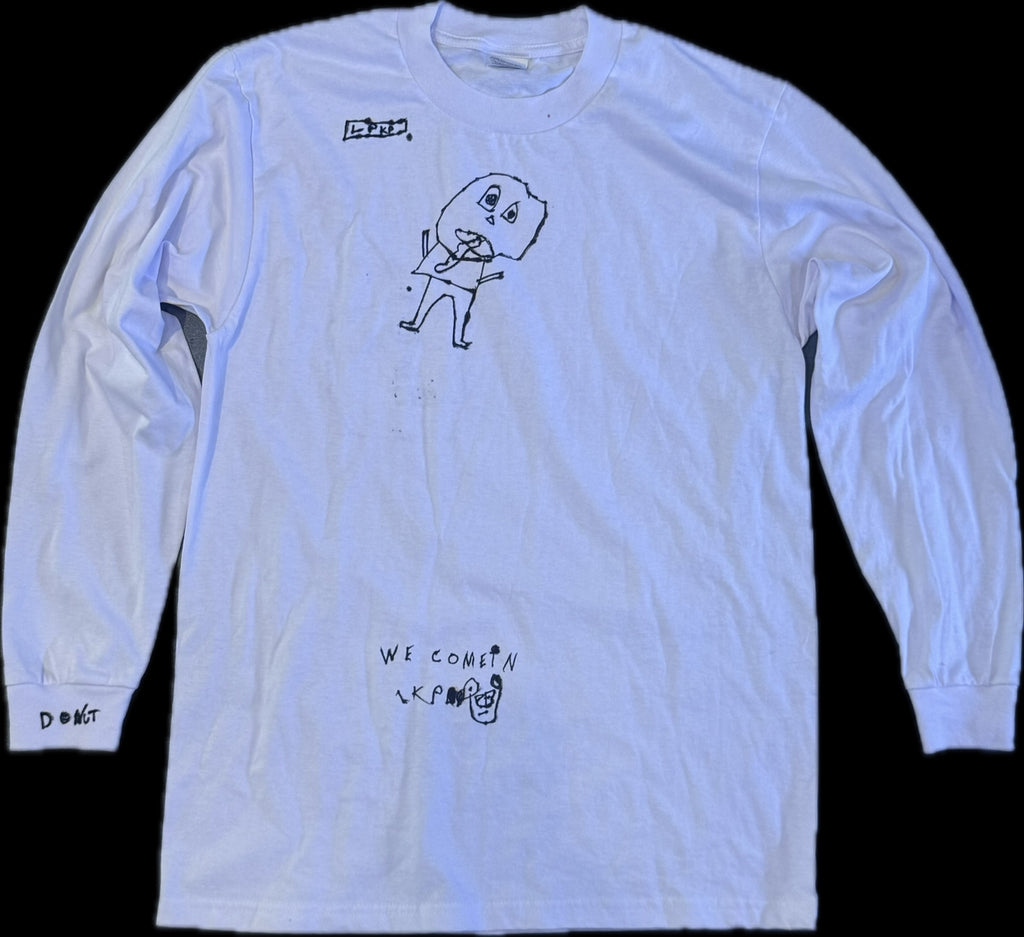 We Come In Peace long sleeve flat lay